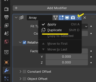 duplicate array modifier